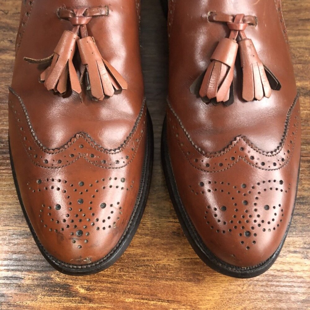 Allen Edmonds Canfield Leather Brown Semi Brogue Oxford Dress Shoes Size‎ 10 B - Picture 2 of 11